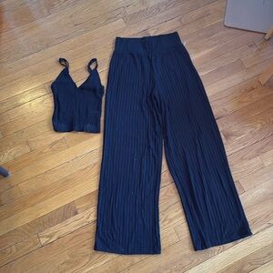 NWT Abercrombie Black Ribbed Lounge Set (tank and pants)